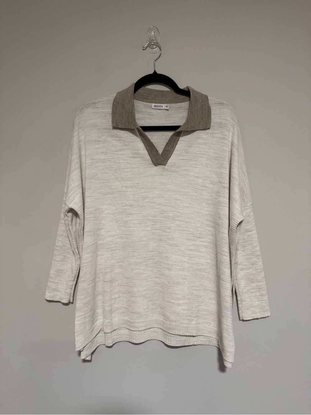 Mersea Catalina Polo Sweater One Size Driftwood/Sea Salt Neutral Classic Coastal